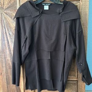 Issey Miyake Dark Brown Folds Top, Size 3